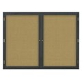 United Visual Products Double Door Indoor Enclosed Easy Tack Bo UV304EZ-MARBLE-SATIN